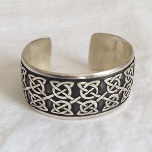 Sterling Silver Medieval Celtic Cuff Bracelet